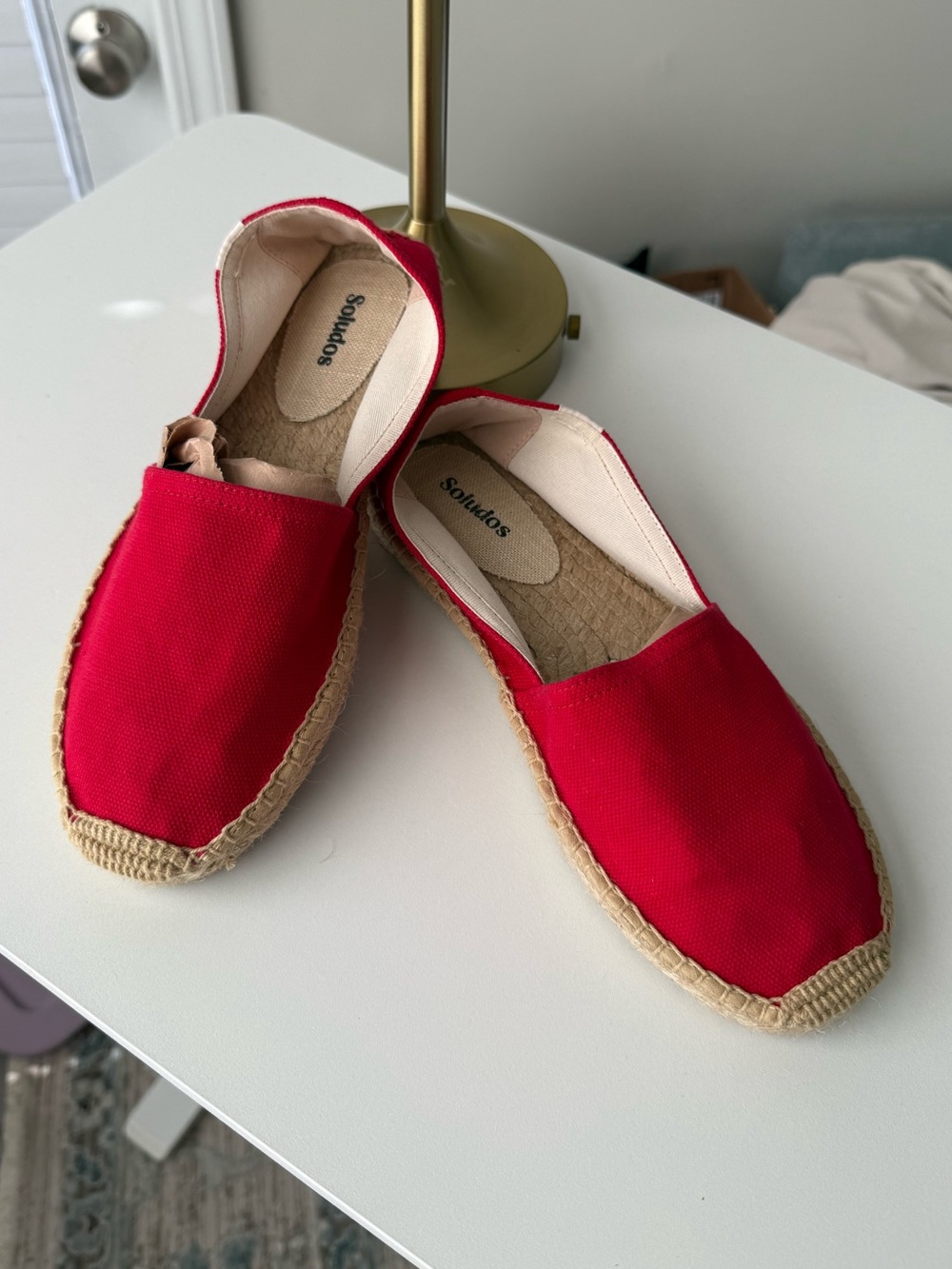 Soludos Bright Red Canvas Espadrilles